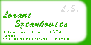 lorant sztankovits business card